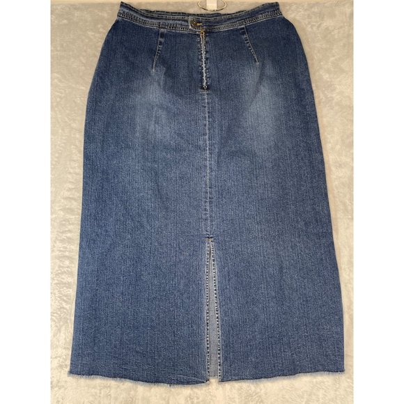 L.A, Blues womens plus size 18W stretch denim jean long skirt split 13" and leng - Picture 8 of 16